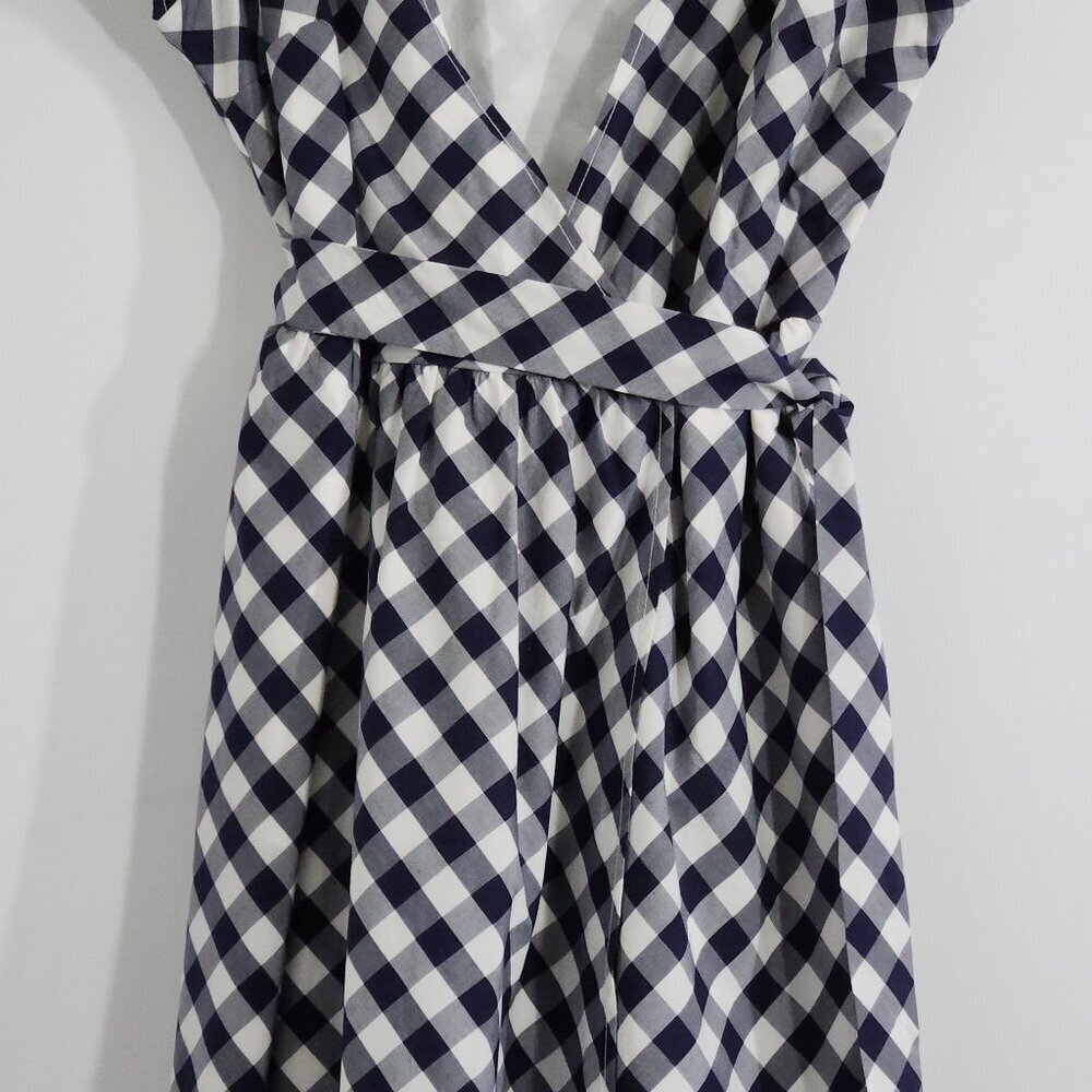 Hope & Henry Women's Short Sleeve Wrap Dress Size 10 Navy - Picture 4 of 6